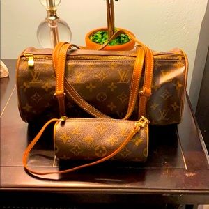 Louis Vuitton Papillon tootsie roll bag (large and small bag)